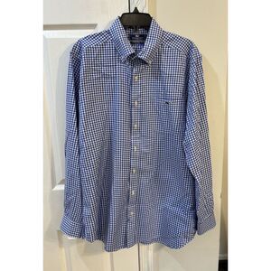 Vineyard Vines Slim Fit Tucker Shirt Men's Sz‎ L Blue White Checker
